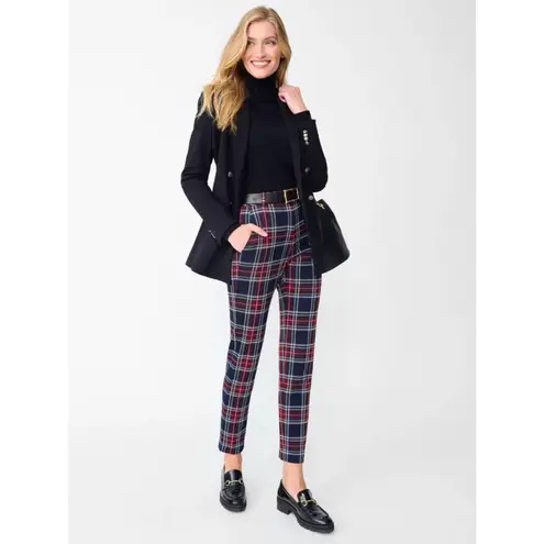 J. McLaughlin NWT Stewart Royal Tartan Plaid Navy High Rise Pants