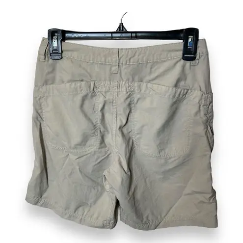 Mountain Hardwear  Womens Shorts 4 Zip Pocket Bermuda Tan Nylon Outdoor Hiking