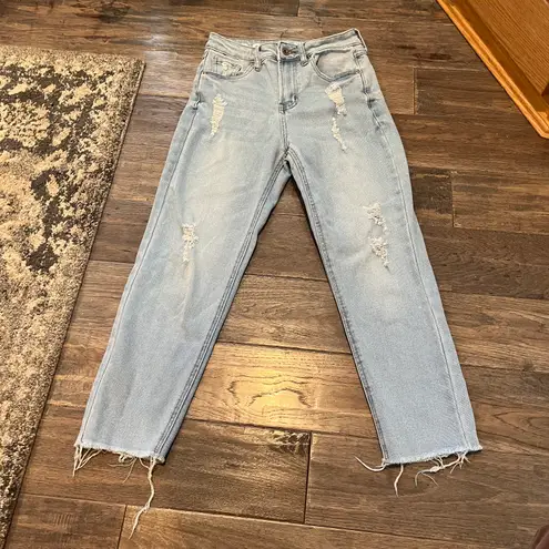 Ross S.O.N.G. Distressed Light Wash High Rise Mom Jeans Size 3/26