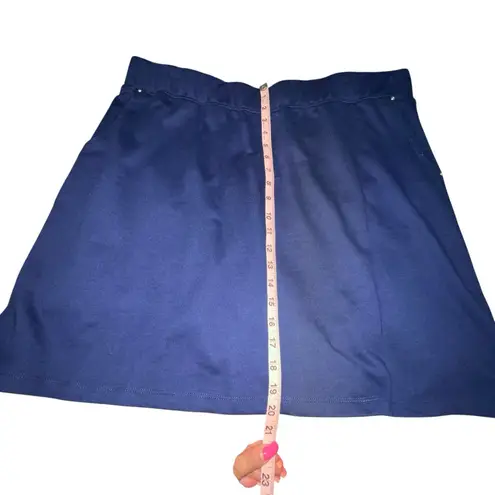 Quacker Factory Women's Navy Blue Vest & Skort Set Size XL Rhinestone Zip NWT