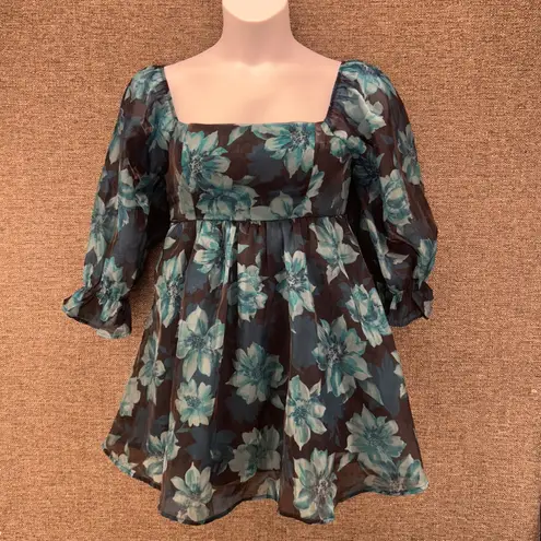 Milkmaid Dress Large Whimsigoth Dark Romantic Coquette Victorian Vibes Blue