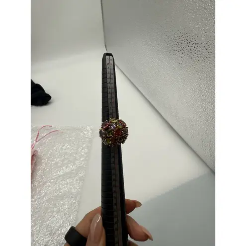 Joan Rivers Glam Finale Multicolor Crystal Gold Tone Bauble Ring Size US 7 RARE