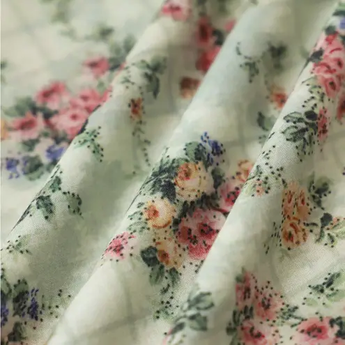 Rihoas Green Floral Sweetheart Neck Pleated Slip Midi Dress Size M