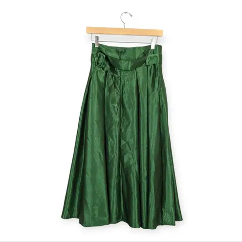 Chicwish Emerald Belted Texture Flare Maxi Skirt Size S