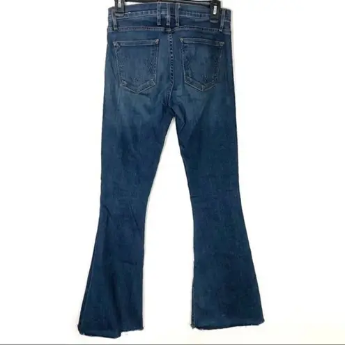 McGuire Denim Wide Flare Jeans Blue Raw Hem Size 26