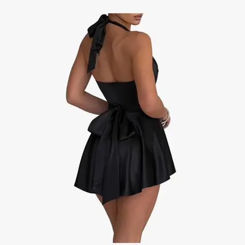 LuFeng Women's Sexy Sleeveless Halter Deep V Neck Backless Pink Large NWT