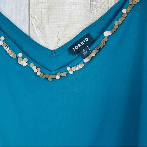 Torrid  Size 4 Chiffon Cami Sequin Neckline & Adjustable Straps - Image 5