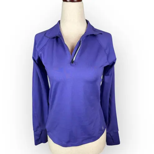 Eastern Mountain Sports 🍋2/$30-EMS Womens TechWick Purple Quarter Zip Pullover Long Sleeve Shirt Hiking