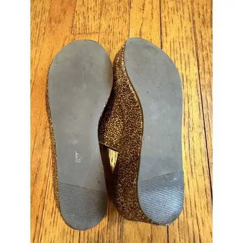 Womens Matisse Struttin Platform Cow Hair Sandals Brown Tan 7 GUC