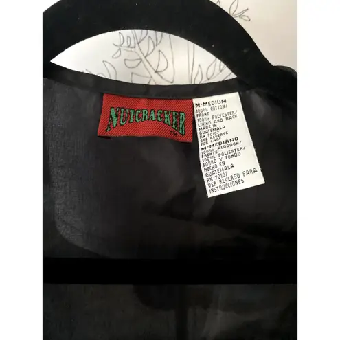 1980's Vintage Teddy Bear Black Christmas Vest Medium Holiday Indie Festive Folk