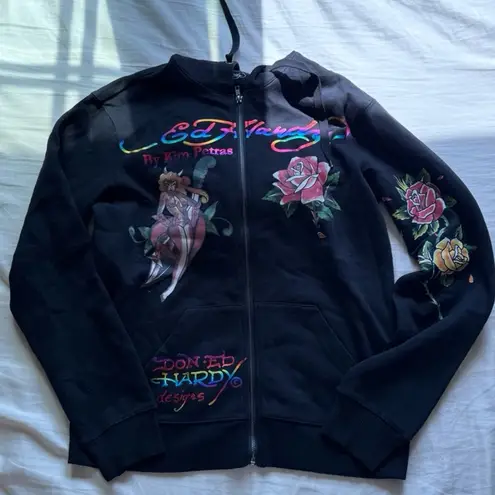 Ed Hardy - DAGGER GIRL ZIP FRONT HOODIE