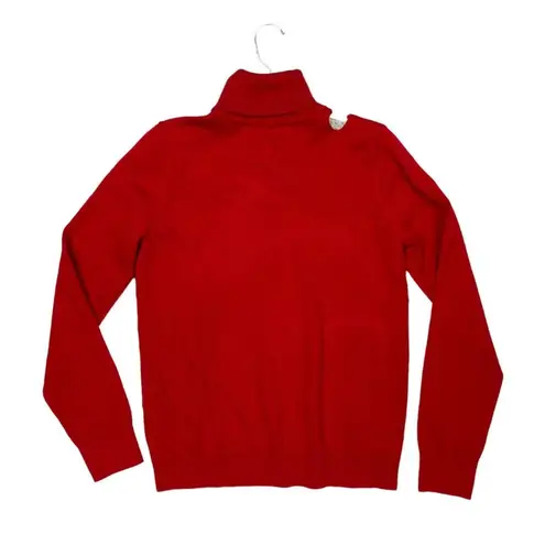 Catherine Malandrino New Popover Sweater Womens M Red Cut Out Long Sleeve $68