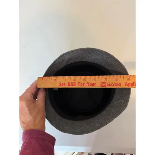 Gray Wool Blend Cloche Hat Bow Accent Downton Abbey Style One Size Fits Most