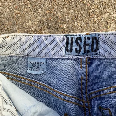 Vintage 80s USED patch distressed taper jeans Blue Size 25