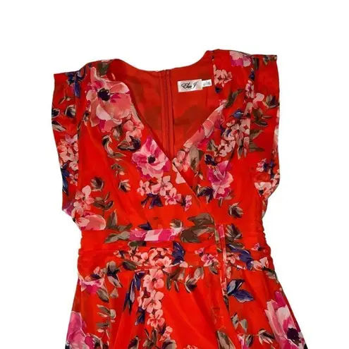 Eliza J Floral High/Low Maxi Dress Mint Condition Size 4