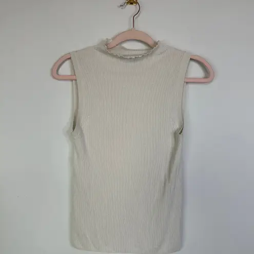 Enza Costa Silk Rib Knit Sleeveless Mock