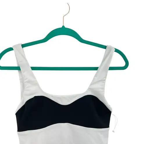 Mara Hoffman Idalia One Piece Swimsuit Colorblock Black White Size Small