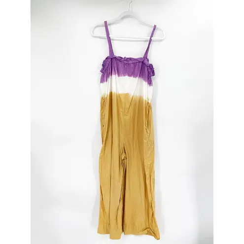 SEA New York Honey Purple Zelda Sleeveless Square Neck Wide Leg Dip Dye Jumpsuit Size 10