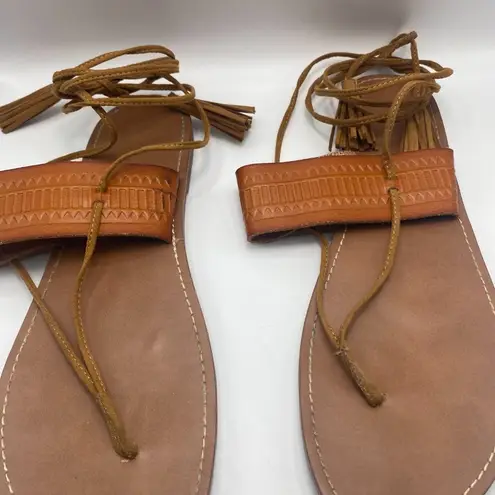 American Eagle  Outfitters AE Tan Ankle Tie Sandals