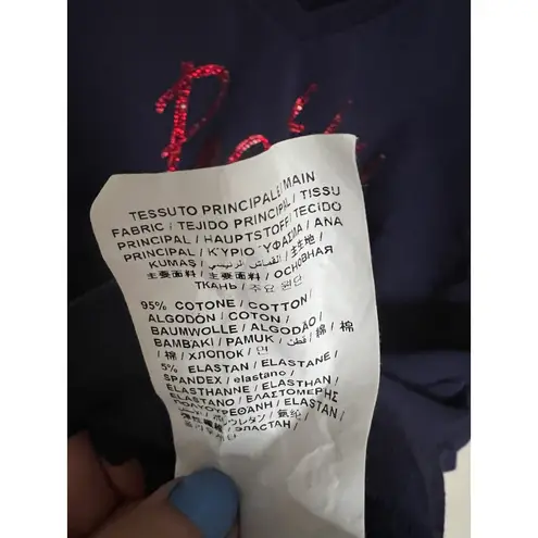 Moschino Love  Pretty In Sweatshirt Dress Size 8 Navy Jeweled