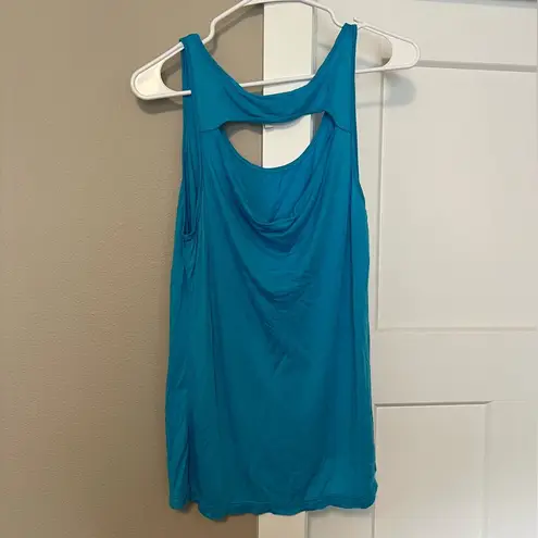 Blue Relaxed Cut Out Tank Top
