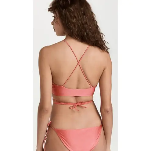 JADE SWIM Livi Bikini Top in Coral Sheen XSmall New Womens Swimsuit Pink Size XS