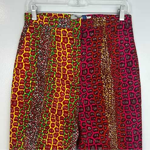 NWT Ohema Ohene Dee Print Clash High Waisted Trousers Colorful Animal Size US 4 Pink