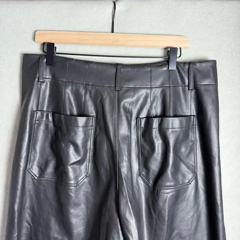 Maeve Anthropologie The Colette Cropped Wide Leg Faux Leather Pant In Black 32P