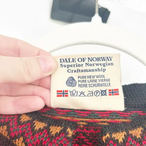 Dale of Norway Womens Vintage 90s Fair Isle Knit 100% Wool Cardigan Sweater S Red