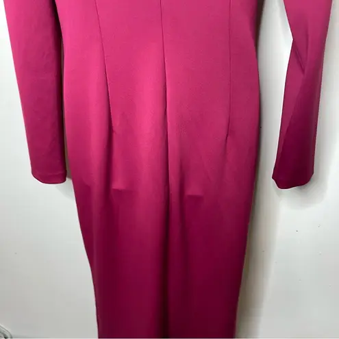 Black Halo Akasha long sleeve leg split Gown in Ruby Red sz 10