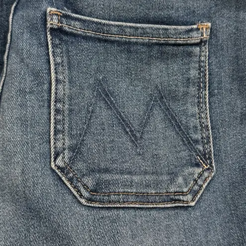 Mother The Waist Tie Patch Rambler Jean Hop On Hop Off Wash Belt Straight 25 Blue