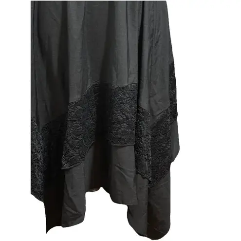 Women DarkFairy Solid Color Midi Skirt Elastic Waist Mardi Gras Goth Sz XS W26 Black