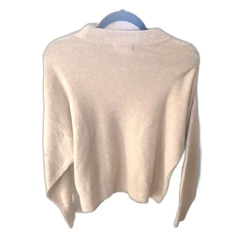 H&M  Wool Pearl Studded Oversized Crewneck Sweater Women's Small Preppy Holiday