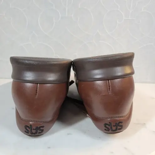 SAS Free Time Teak Womens Shoe 9W Brown Leather Lace Up Walking Tripad Comfort Size 9