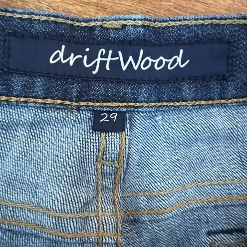 Driftwood Jeans Womens 29 Embroidered Flower Distressed Blue Denim Skinny