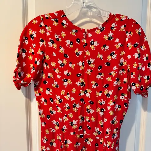 Faithfull the Brand Ari Midi Dress Jasmine Red | Size XS