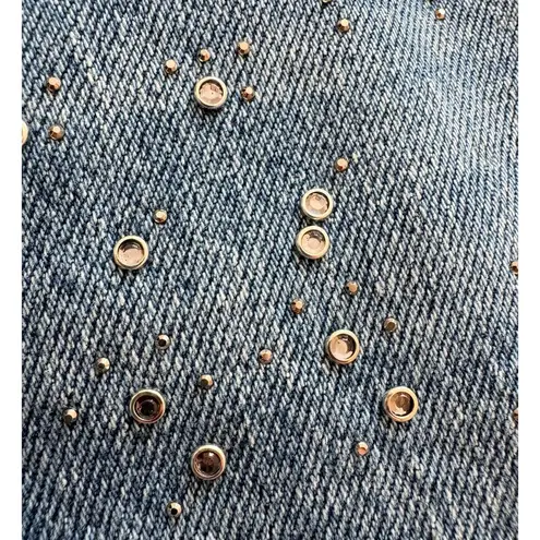 ZARA  Embellished Rhinestone Button Fly Wide Leg Jeans Size 8