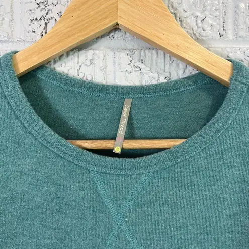 Color Thread Bodycon Green Small Teal Sweater Mini Dress Long sleeve 90s