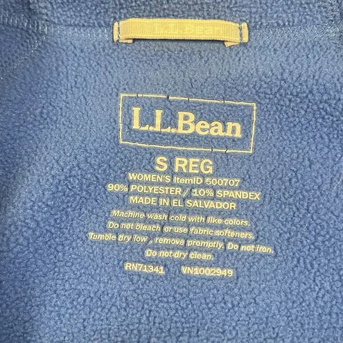 LL Bean Fleece Jacket Blue Full Zip Womens Size Small