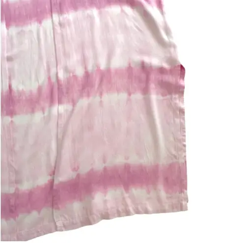 Mud Pie Kimono Duster Pink White Tie Dye Balloon Long Sleeve Cover Up OS NEW