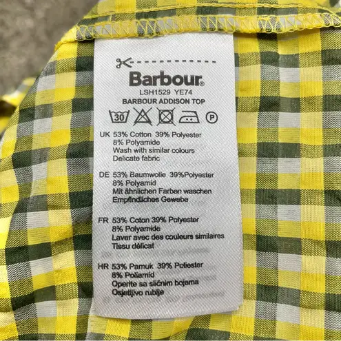 Barbour Addison Top Sunrise Yellow Check Plaid 6 NWT Smocked Gingham Square Neck