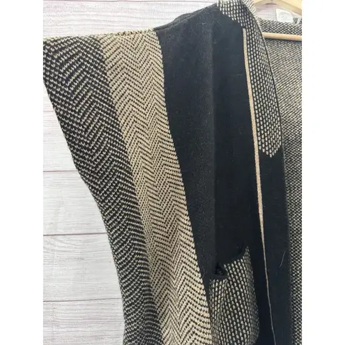 Cocogio Sweater Cardigan Open Hoodie Women Black Wool Blend Made In Italy Wool Size 0