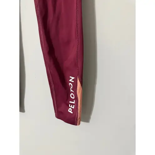 Peloton Maroon Burgundy High Rise Leggings Ankle Length Activewear Size XSe