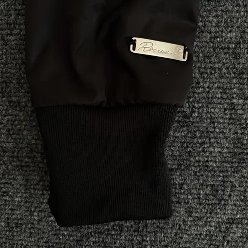 Rocawear Vintage Velour Track Jacket Womens Large Black Y2K Full Zip Bedazzled