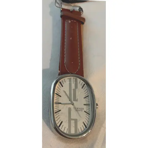 Bijoux Terner Quartz Watch Brown Band Silver Tone Case New with Tags