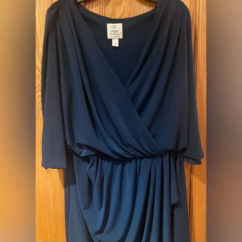 Suzi Chin for Maggy Boutique Dolman Stretch Jersey Dress in Dark Teal Size 8