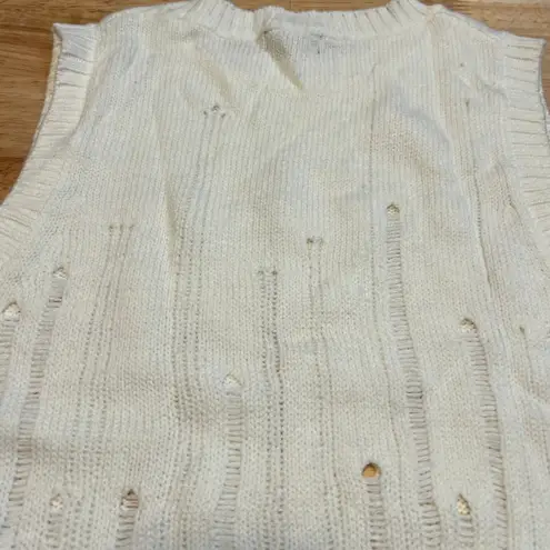 Wild Fable  Women's White Deconstructed Sweater Tank Top - Size XS - NWT