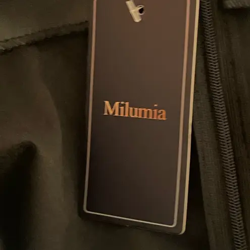 Milumia Women's Size XL Rouched Elegant Black Faux Leather Skirt NWT