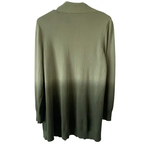 BELLE BY KIM GRAVEL NWOT Dip Dye Sweater Cardigan Size Small Green Cotton Rayon