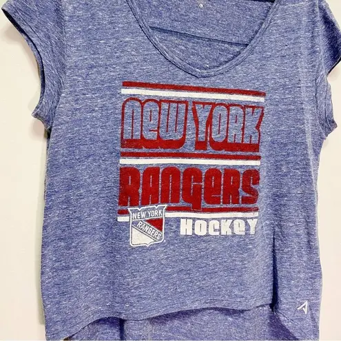 Alta Gracia Blue Marled New York Rangers Short Sleeved Scoop Neck T-Shirt